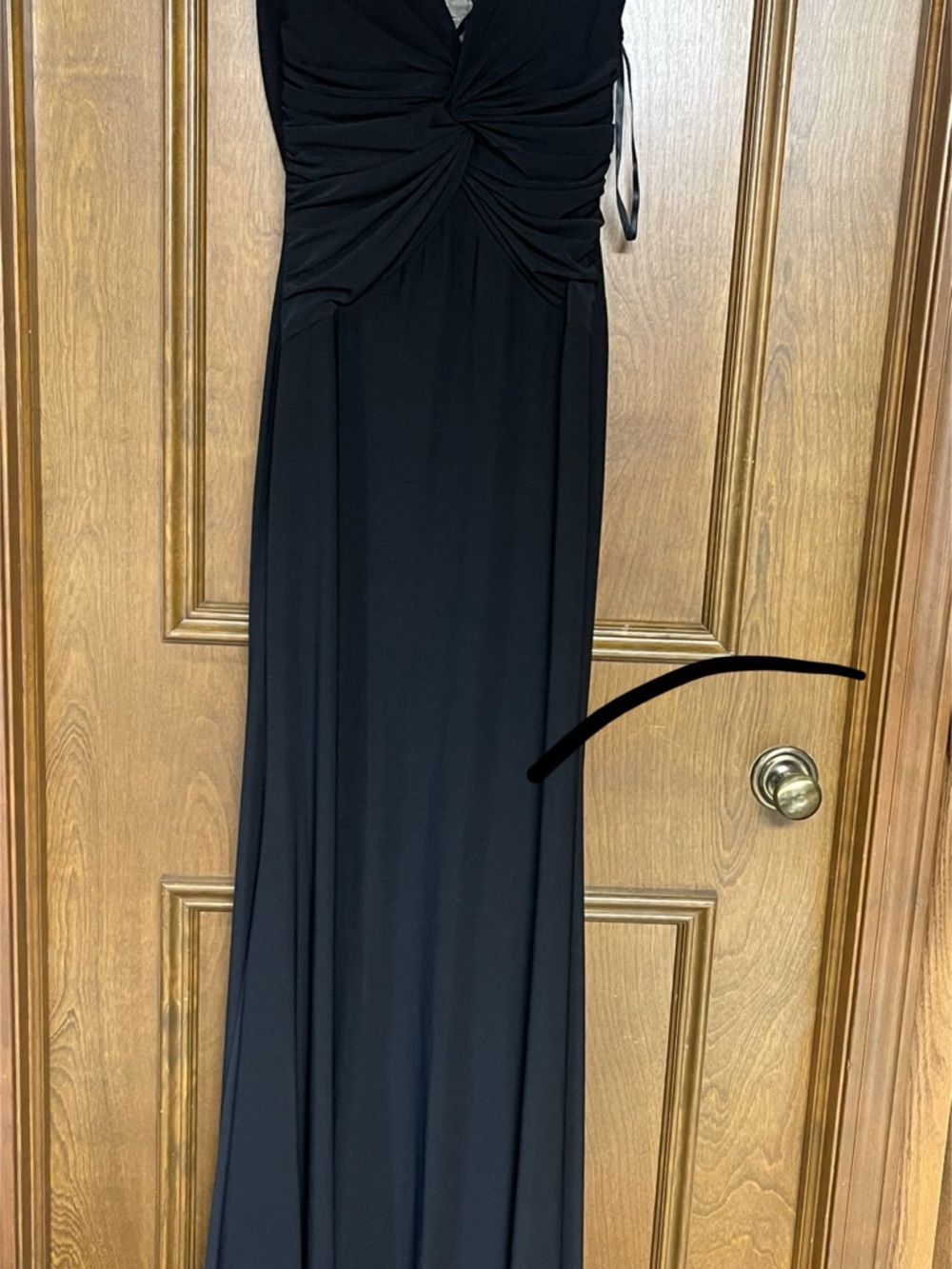 Black Maxi Dress with Embellished Ivory Back Panel - Picture 2 of 5
